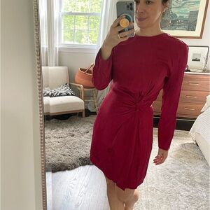 & Other Stories Jacquard Snake Print Knot-Detail Mini Dress